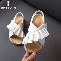 size 21 30 2021 summer childrens sandals leather ruffles toddler kids shoes cute baby shoes soft fashion princess girls sandals