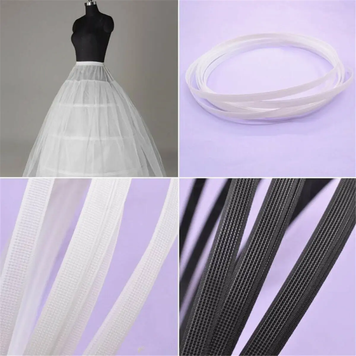 

10 Yardcovered with plastic straps, used for wedding fish bone wedding swimwear dresses, support DIY sewing