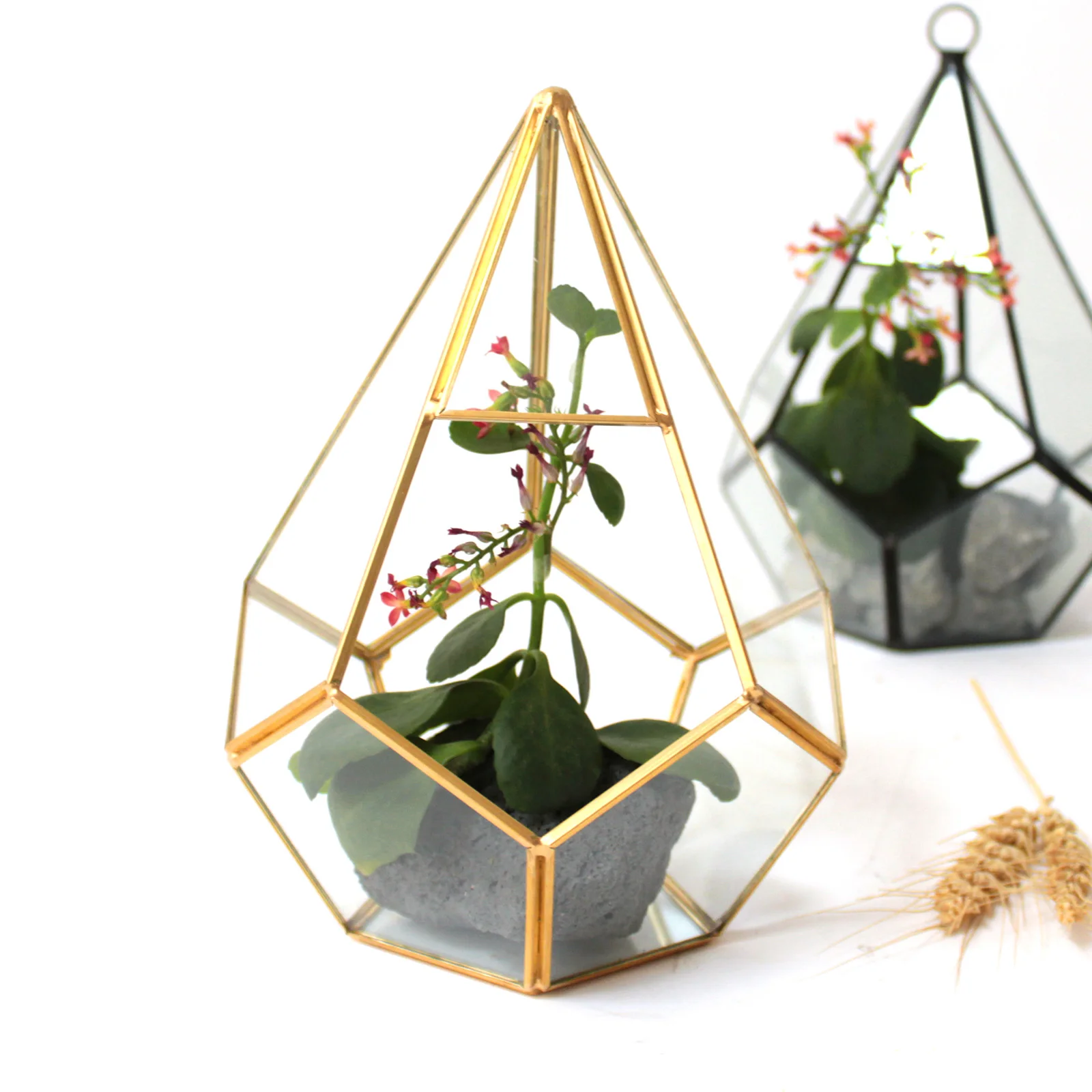 Горшок для цветов ручной работы стеклянный террариум с призмой горшок растений