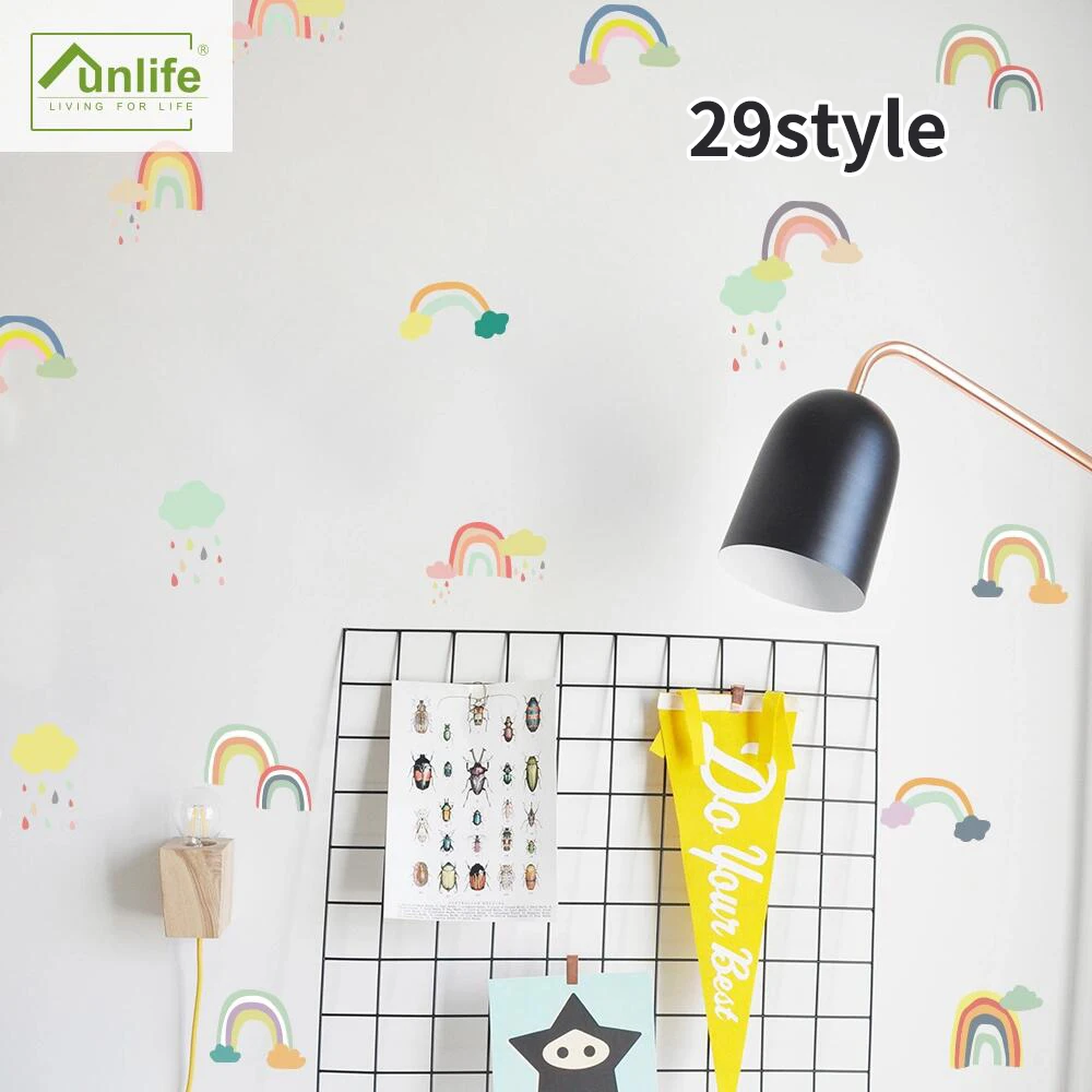 

Funlife@ Rainbow Wall sticker Wallpaper Decorative Self-Adhesive Easy to Clean Waterproof for Children Cartoon Wall Decals