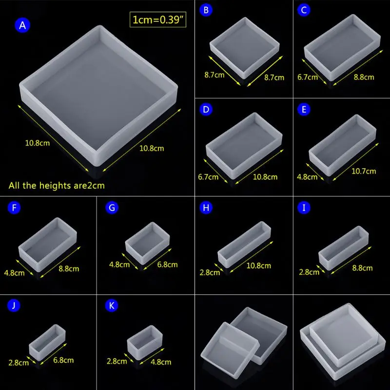 

Silicone Mold DIY Square Rectangle Exopy Resin Mirror Crafts Jewelry Decoration