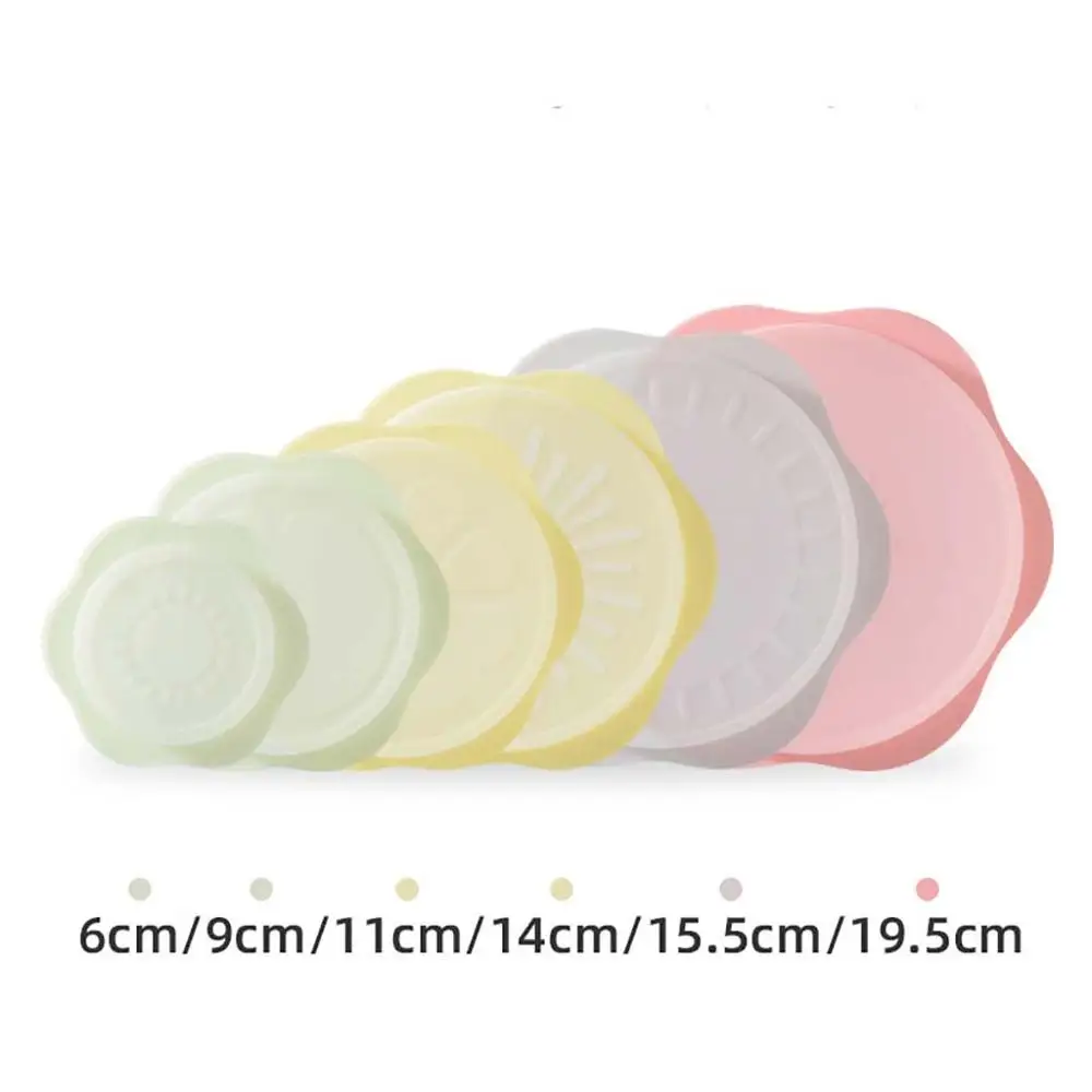 

6PCS Silicone Fresh Cover Microwave Oven Special Heating Cover Refrigerator Plastic Wrap Lid Seal Cover Hot Dishes Bowl Storage
