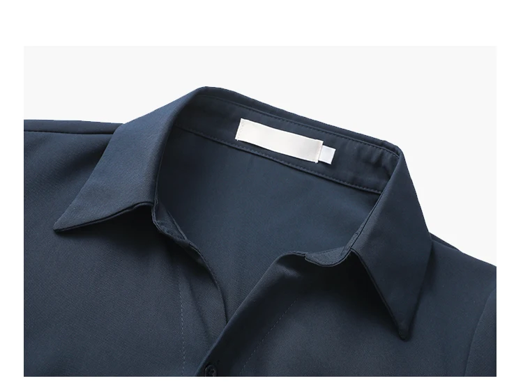 

Dark Blue Short Puff Sleeve Drawstring Mid Dress for Women 2021 Summer New Elegant Slim Waist Shirt Dresses for Women Streetwear