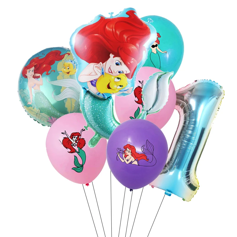 7 шт. фольгированные воздушные шары Русалка Ариэль | Дом и сад