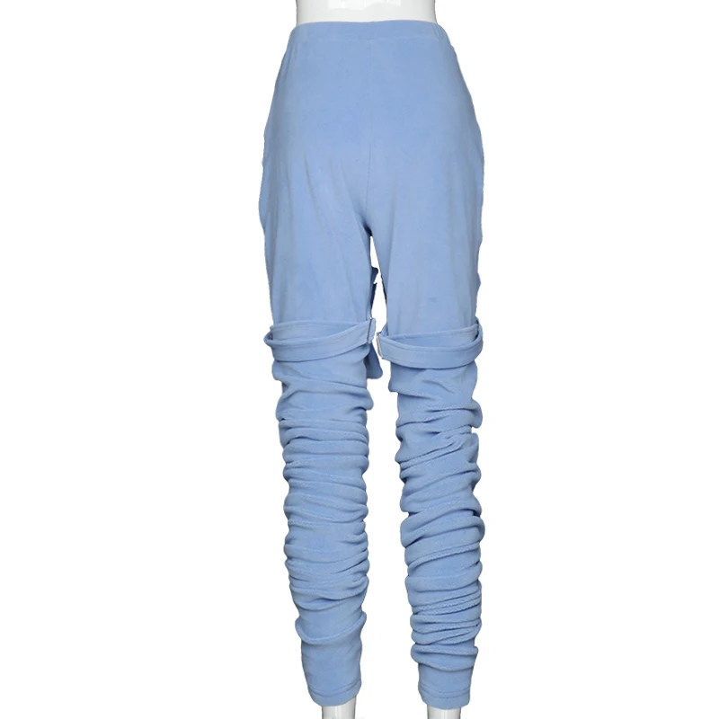 

New Lauched Jogger Woman Pants with Solid Color and Purse Stacked Pants Women Denim Jean Shorts Women Summer