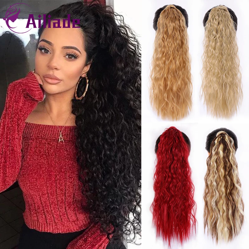 Синтетические накладные пряди для волос AILIADE золотистые черные коричневые