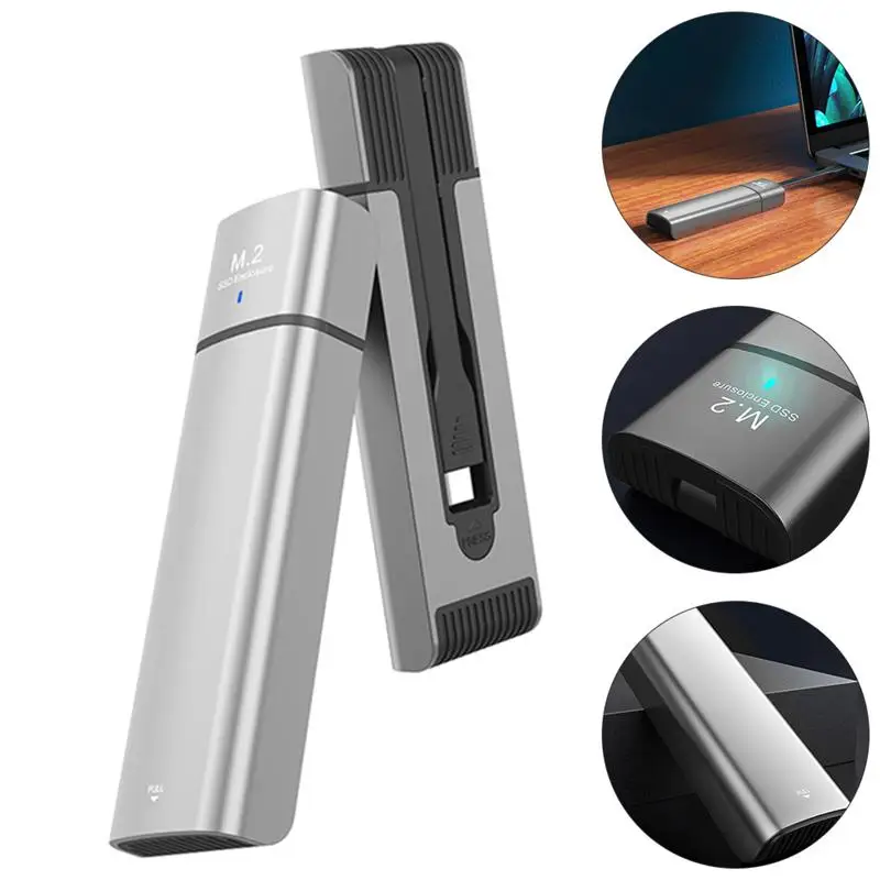 Чехол для M2 SSD футляр NVME M.2 на USB Type C 3 1 адаптер PCIE NGFF SATA M/B Key корпус диска SSD|Жёсткие