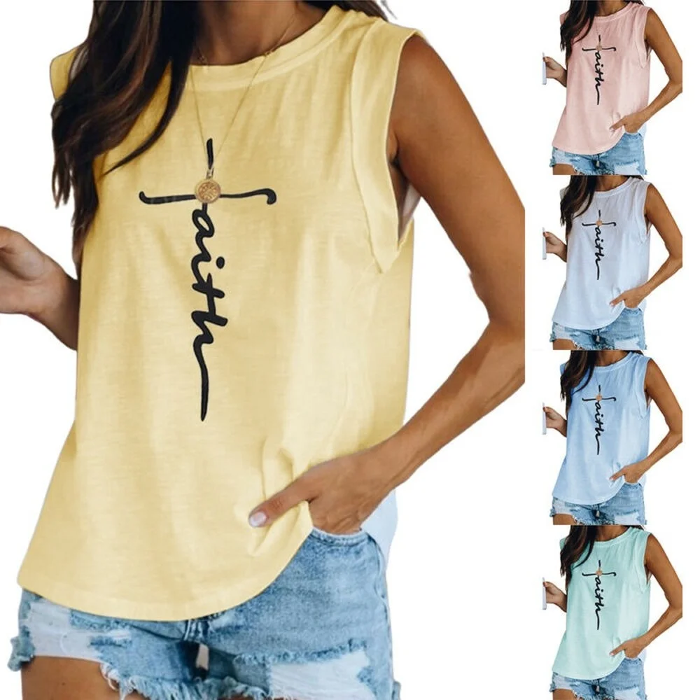 

Women Sleeveless Vest Loose Solid Gym Tank Top Casual Shirt Tee Soft Activewear