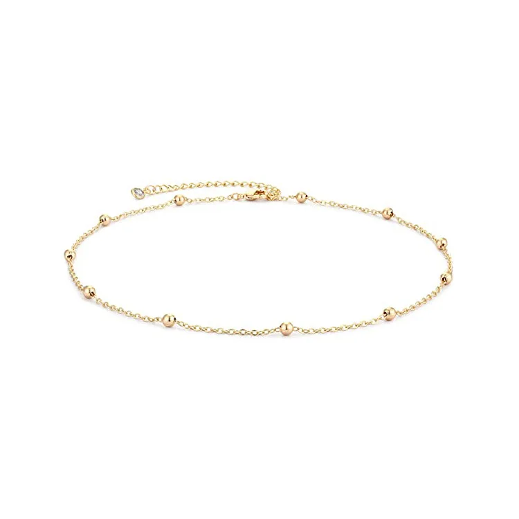 

Simple round aureate transfer bead temperament small round bead necklace.Adjustable necklaces for women