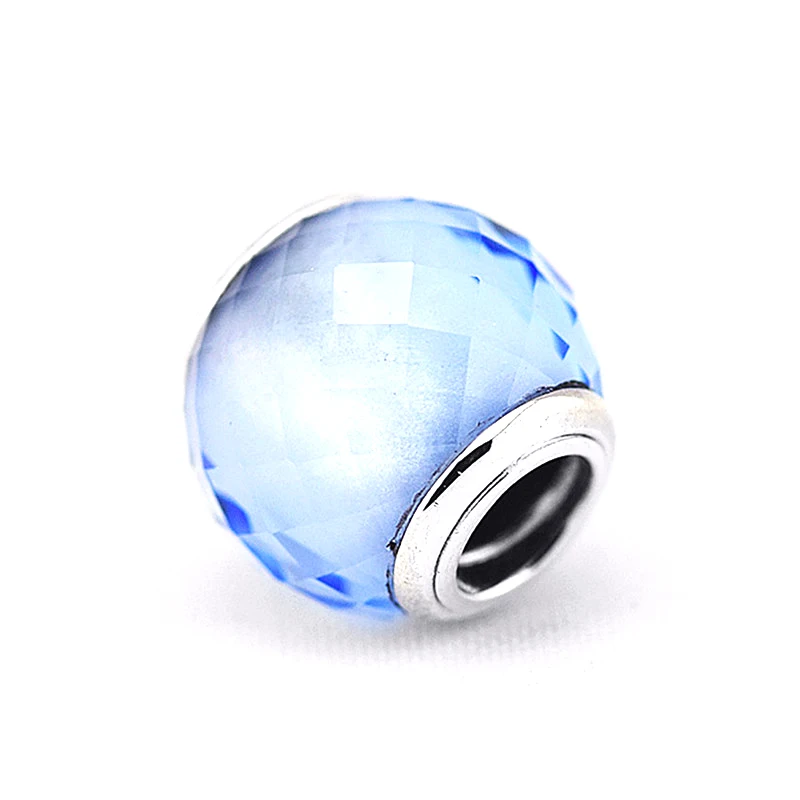 

DIY fits for CKK Charms Bracelets 100% 925 Sterling Silver Jewelry Petite Facets Beads with Blue Quartz Free Shipping