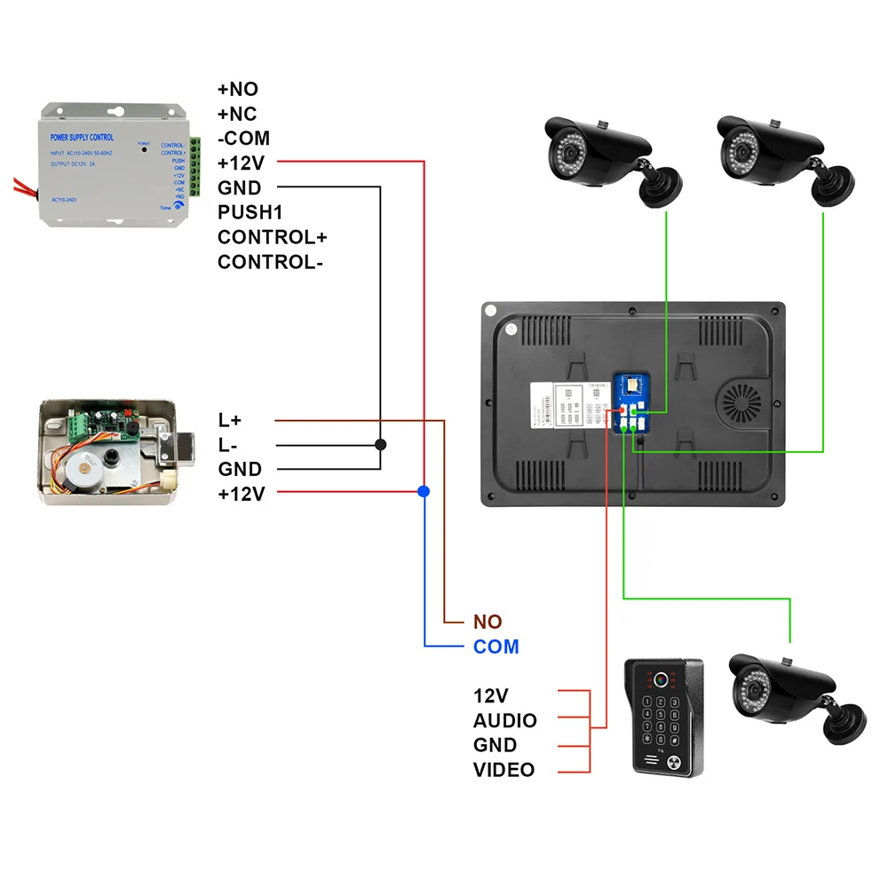 Видеодомофон HomeFong проводной дверной звонок для видеодомофона HD 1080P широкий угол