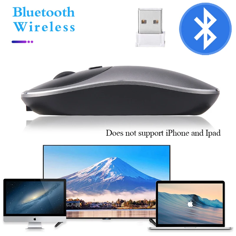 

Bluetooth Mouse Computer Mouse Wireless Aluminum Alloy/ABS Cute Dual-mode 2.4G Charging Mute Girly Mouse for Laptop Desktop