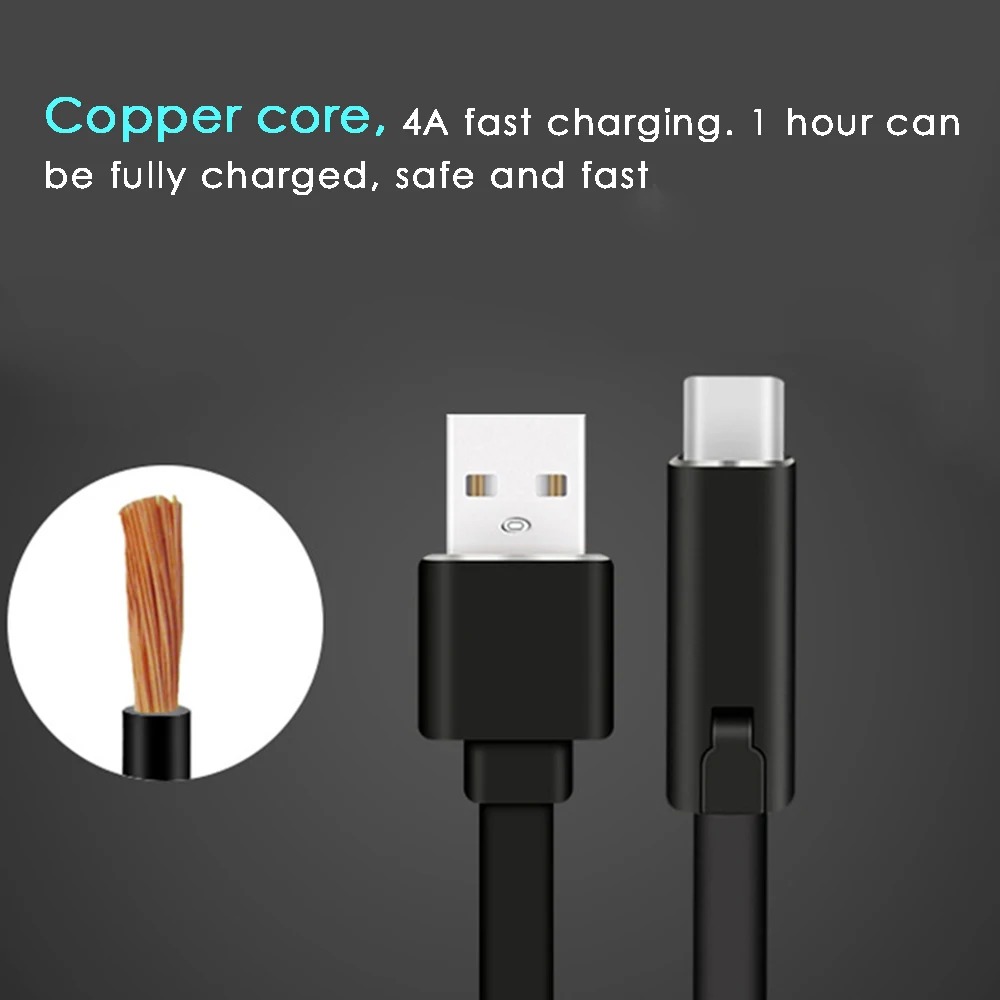 Кабель для быстрой зарядки 1 5 м 4 а USB кабель передачи данных Android IOS Type C