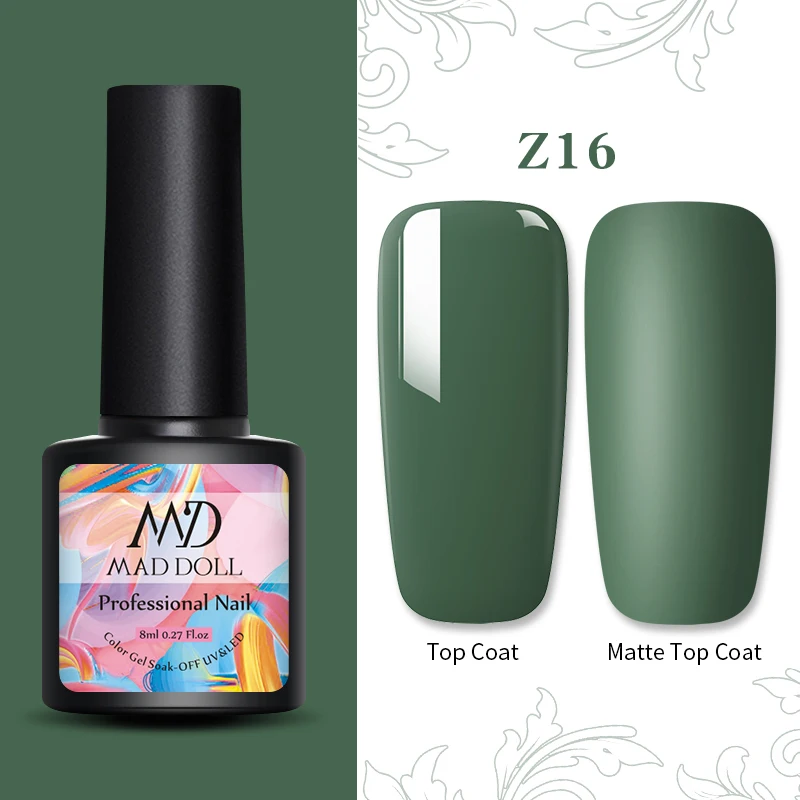 Z16 1 бутылка MAD DOLL Гель-лак для ногтей мерцающий отмачивающийся УФ-Гель-лак желтый осенне-зимняя серия стойкий УФ-Гель-лак для ногтей - Цвет: Z16