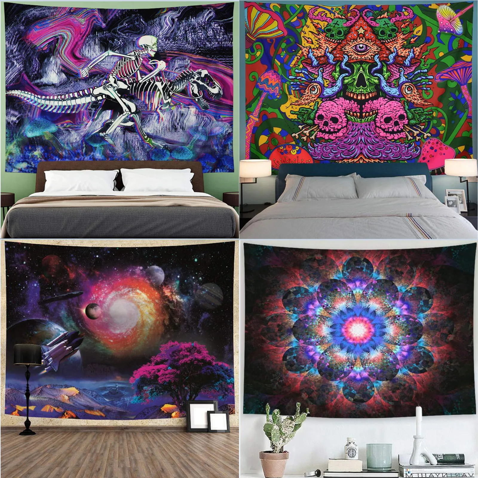 МАНДАЛА ГОБЕЛЕН индийский Настенный декор Богемный Хиппи королева плакат с