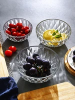 household japanese fruit and vegetable salad bowl transparent glass bowl instant noodles cold and hot resistant rice bowl