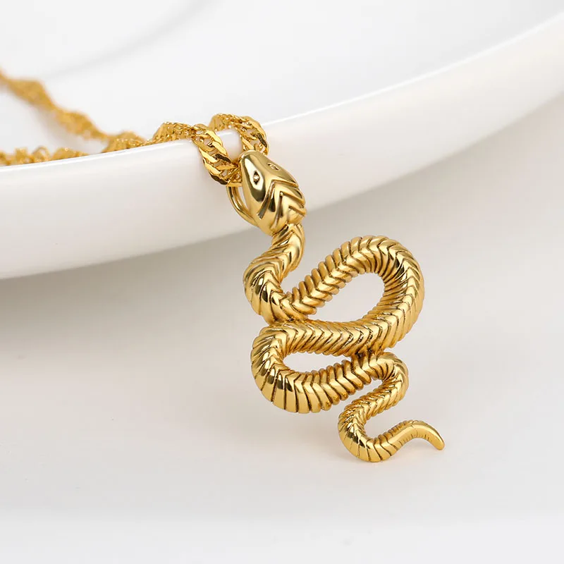 Snake Necklaces for Women New Animal Dangle Pendant Chain Necklace Minimalist Stainless Steel Trendy Female Jewelry Gift | Украшения и