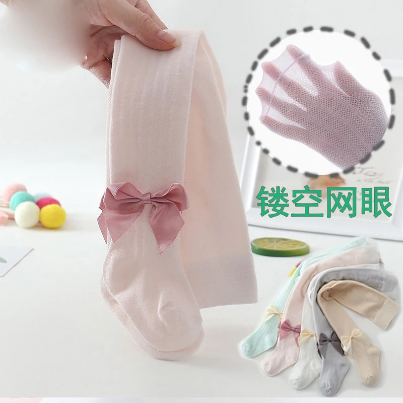 

10pc/lot Summer Mesh Thin Infant Baby Pantyhose Kids Girls Princess Tights Cute Bow Children Stockings White Soft Cotton Socks