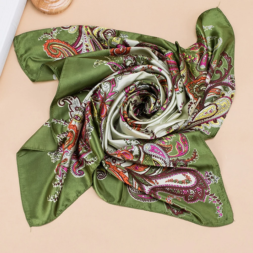 Квадратное полотенце из искусственного шелка 90x90 см Женский атласный элегантный