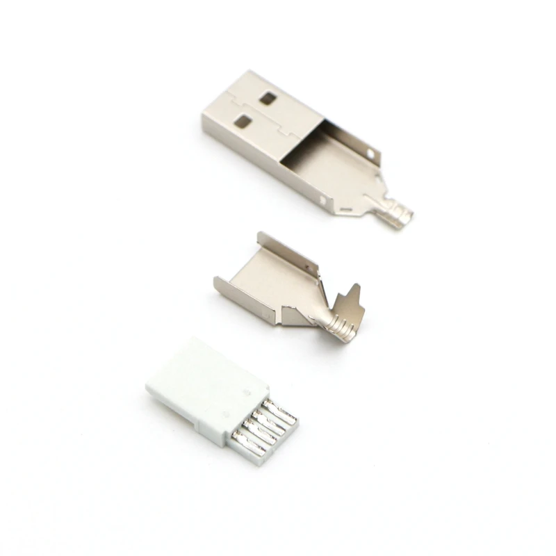 10 комплектов USB 2 0 тип А штепсельная Вилка для сварки никелированные разъемы usb-A
