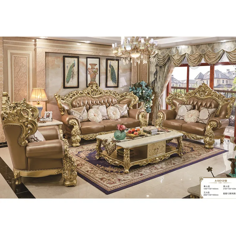 Роскошная королевская кровать золотистая мебель для спальни | Мебель