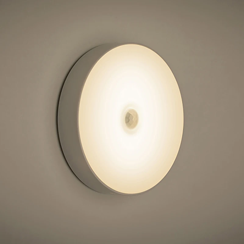 Warm light 3000K Мини перезаряжаемый умный PIR индукционный датчик движения человеческого тела, светодиодный ночник, прикроватный светильник для детской спальни, коридора, гардероба - Испускаемый цвет: Warm light 3000K