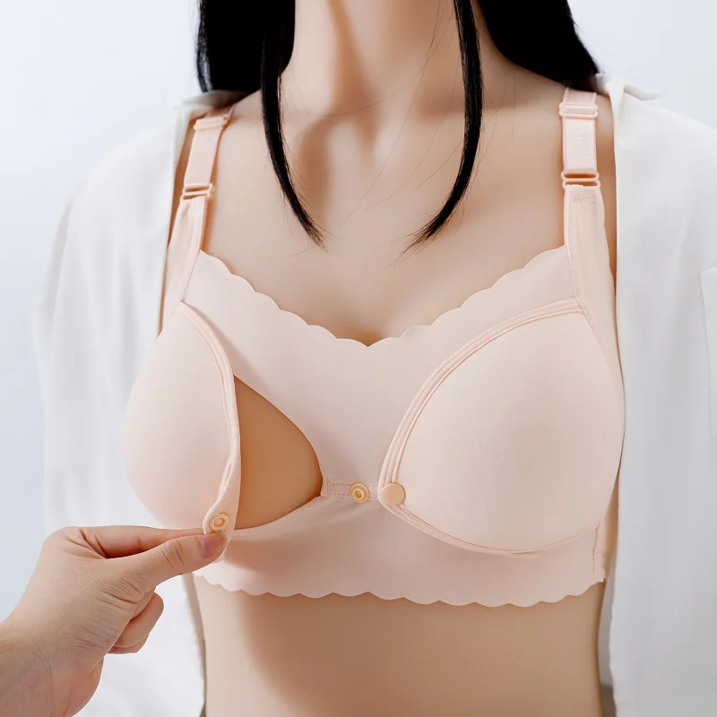 

Maternity Nursing Bra Breastfeeding Pregnant Mother Mama Open Breast Bra Cotton Wire Free Sleep Underwear Lactating Bralette Hot