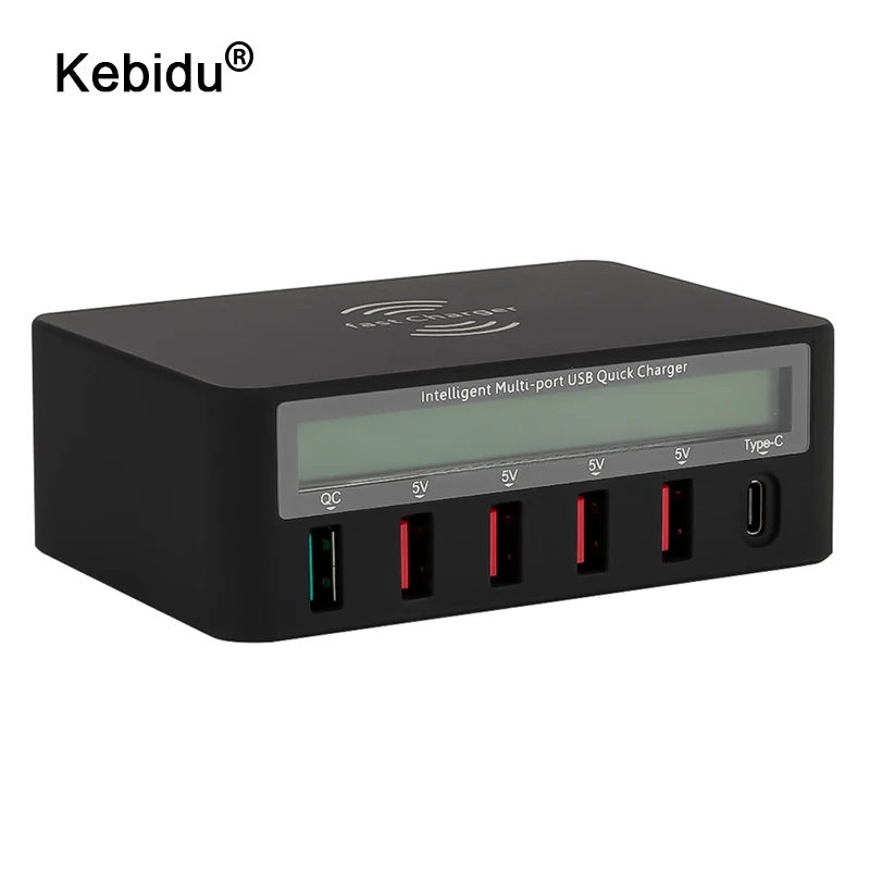 6 портов Беспроводное зарядное устройство 10 Вт для быстрой зарядки quick charge
