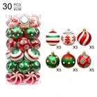 Набор украшений в виде рождественских шаров, 6 см, ручная роспись, пластиковый круглый шар, подвеска на рождественскую елку, подвесное украшение на рождественскую елку