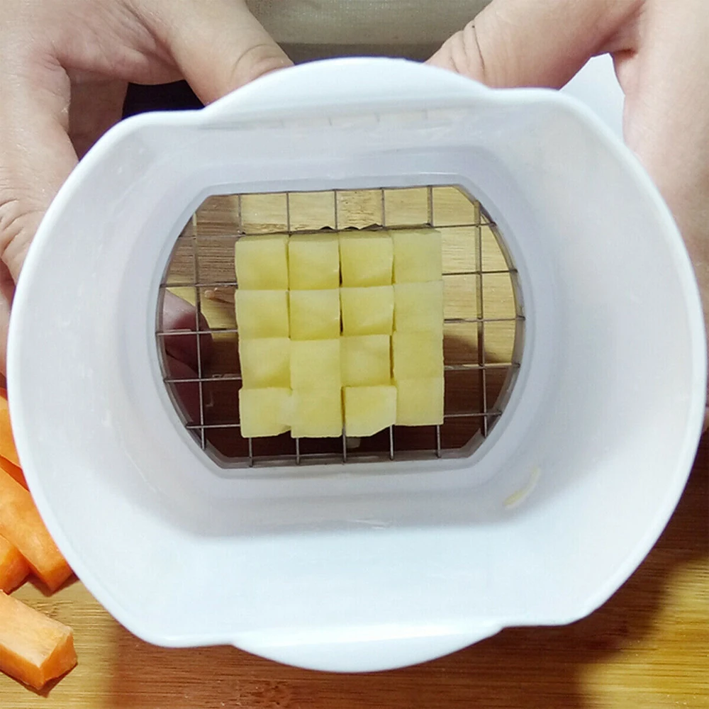

Durable 1PC Potato Chip Chopper 2-In-1 Design Fries Cutter Machine And Microwave Container French Fry Potato Cutter Slicer Tool