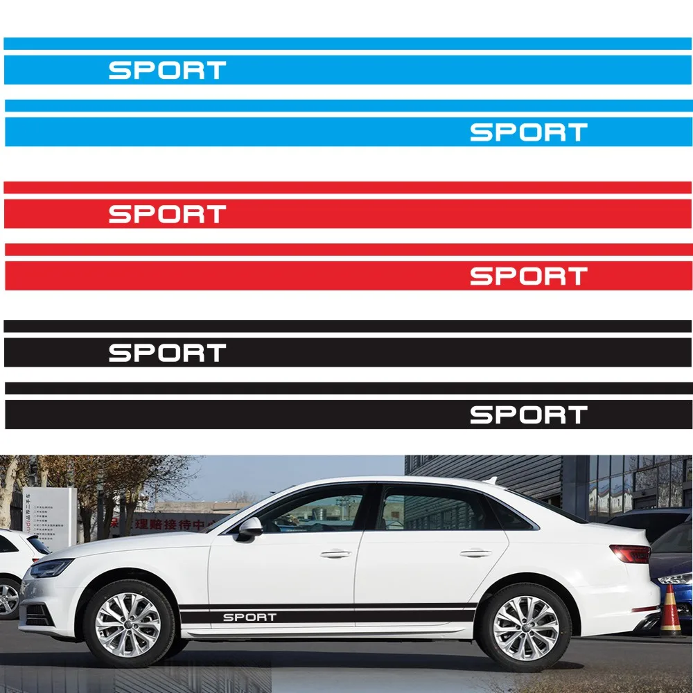 

Fashion sport racing stripes car sticker DIY modelling adornment door waist line is the modified vinyl decals car accessories