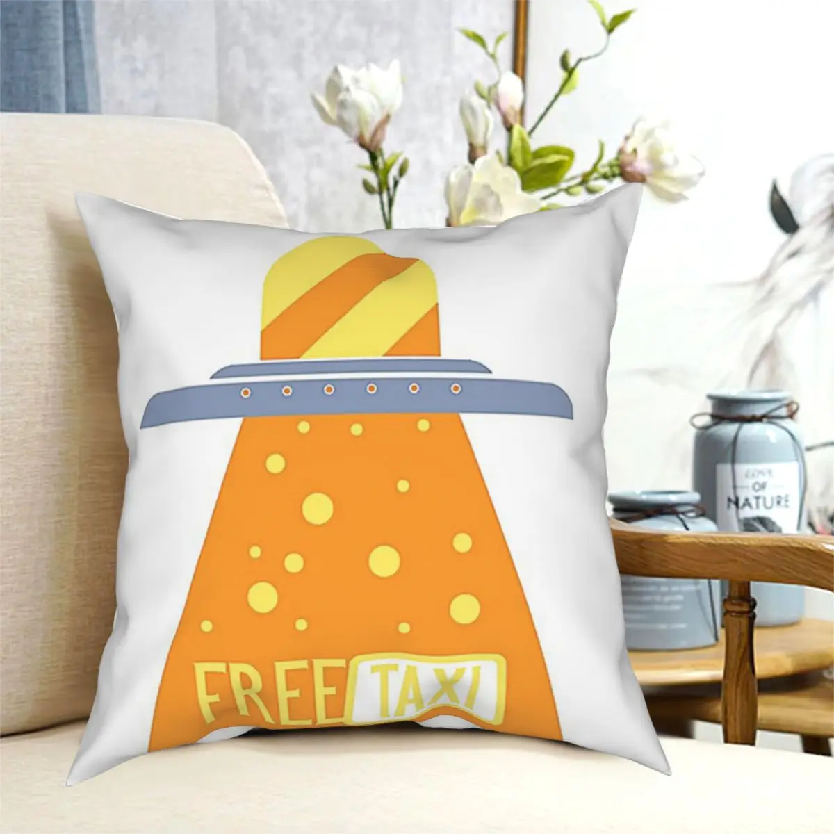

Flying Taxi Ufo Throw Pillow Cushion Cover Decorative Pillowcases Case Home Sofa Cushions 40x40,45x45cm(Double Sides)