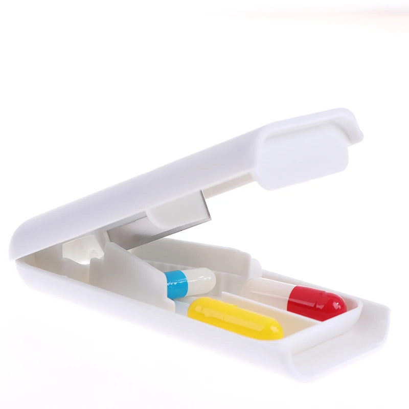 

1PC Medicine Pill Holder Tablet Cutter Splitter Pill Case Mini Useful Portable Storage Box Pill Tablet Pill Cutter Divider