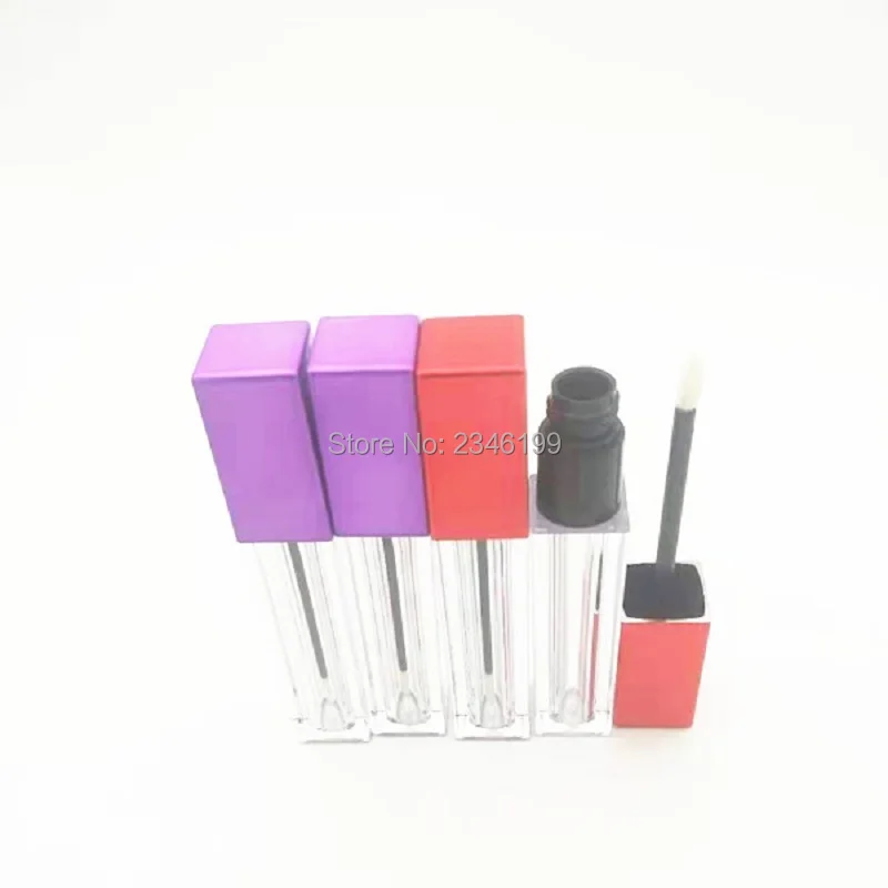 Plastic Square Lip Gloss Tube Clear Empty Liquid Lipstick Packaging DIY Colorful Cap Containers 40pcs/Lot | Красота и здоровье