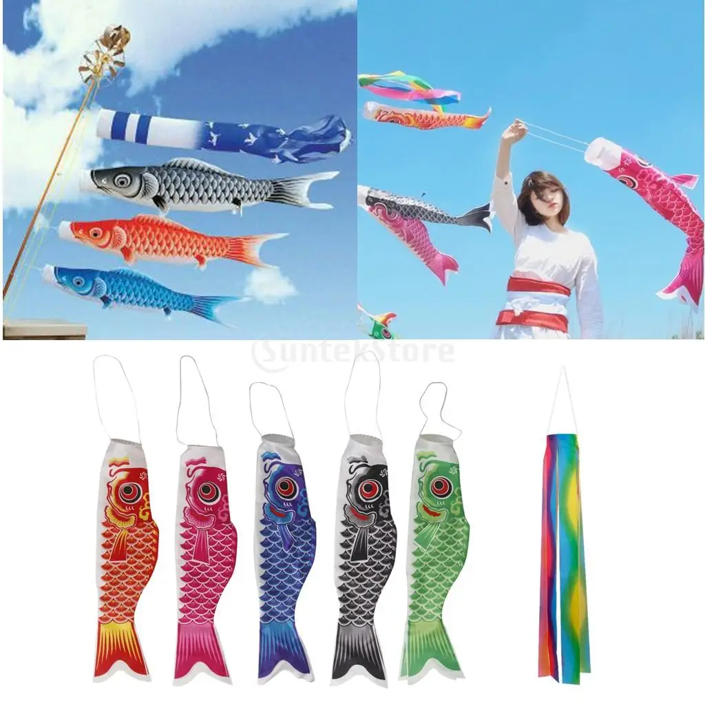 40cm Japanese Carp Windsock Fish Flag Kite Nobori Koinobori Garden Hanging Decor |