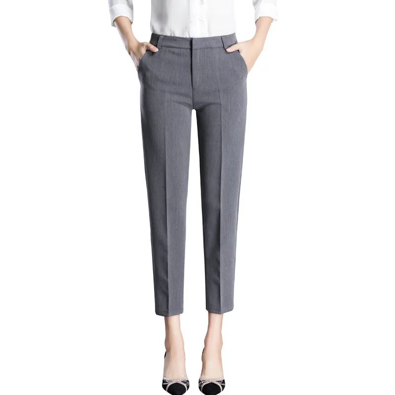 

Spring Suit Pants Women - Slim Fit Skinny Pants Formal Wear Business Straight Smoke Pipe Casual Cropped Pants