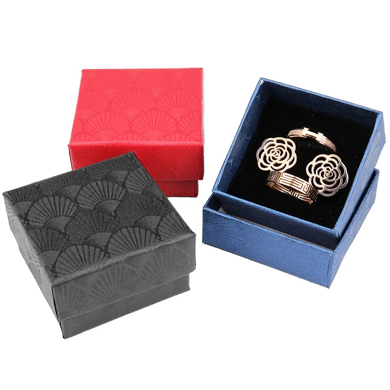 

1pc Square Scallop Jewelry Box Ring Necklace Earring Bracelet Box Organizer Wedding Engagement Jewelry Display Gift Box Holder