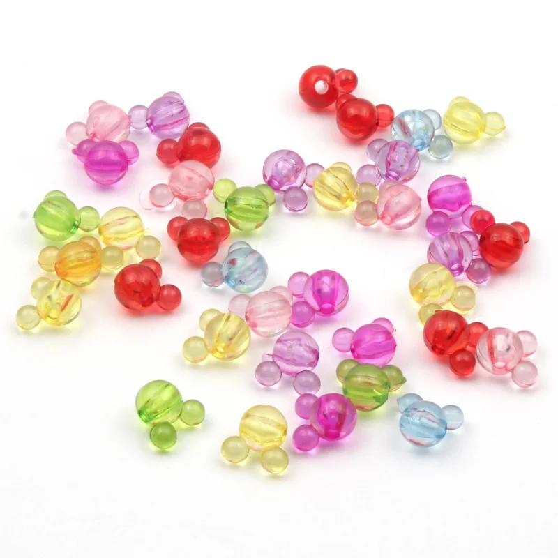 Акриловые Бусины 50 шт./лот разноцветные прозрачные бусины-разделители в форме