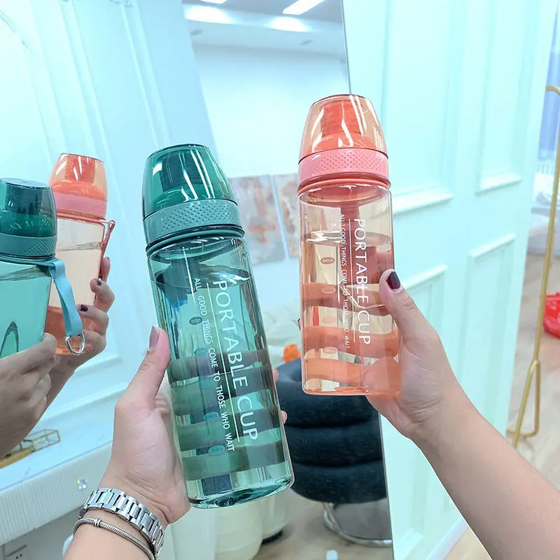 

Korean anti falling and anti scalding plastic water cup for female students outdoor sports space Cup portable water cup for male
