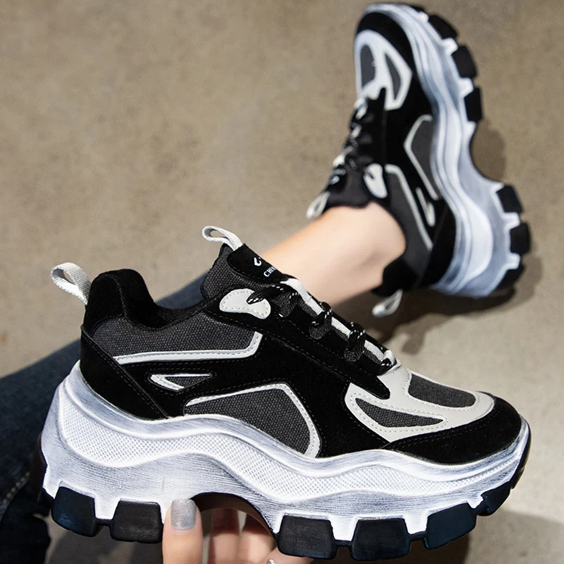 Кроссовки Timalina женские массивные Вулканизированная подошва толстая платформа