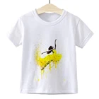 Одежда для девочек, детская футболка свободного кроя с изображением танцовщицы балета, летняя детская футболка, красивые недорогие Футболки