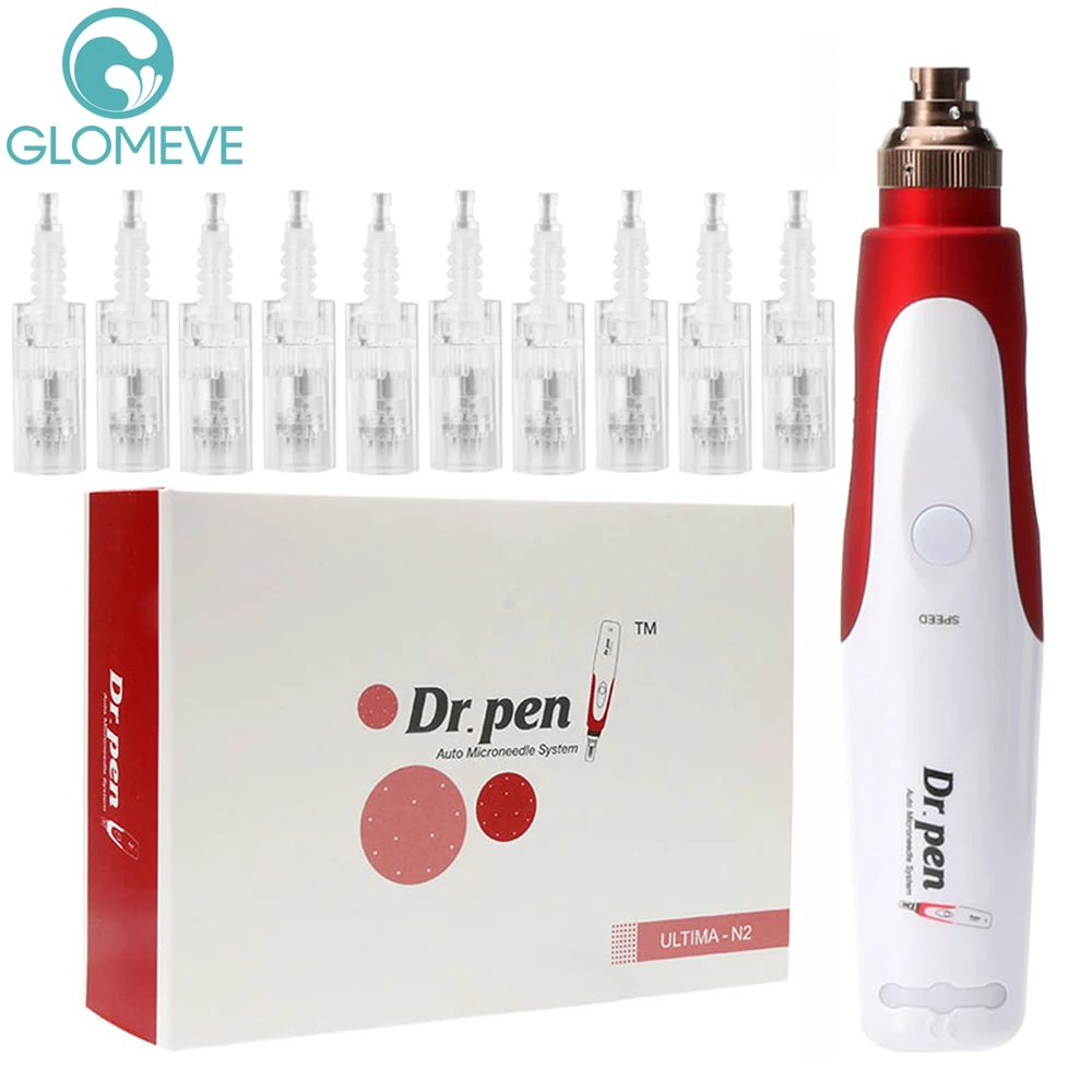 Bayonet Dr Pen N2C Micro Rolling Derma StampTherapy ручка с 10 шт. иглы картриджи вышивка бровей BB GLOW