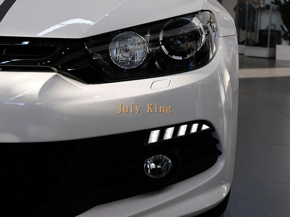 July King светодиодный чехол для дневных ходовых огней для VW scirocco 2008-14, Белый DRL+ Ice Blue Night DRL+ желтый стример поворотников