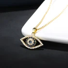 Женское Ожерелье сглаза, Минималистичная цепочка-чокер золотого и серебряного цвета с голубым цирконом, Подарочная бижутерия, 2021