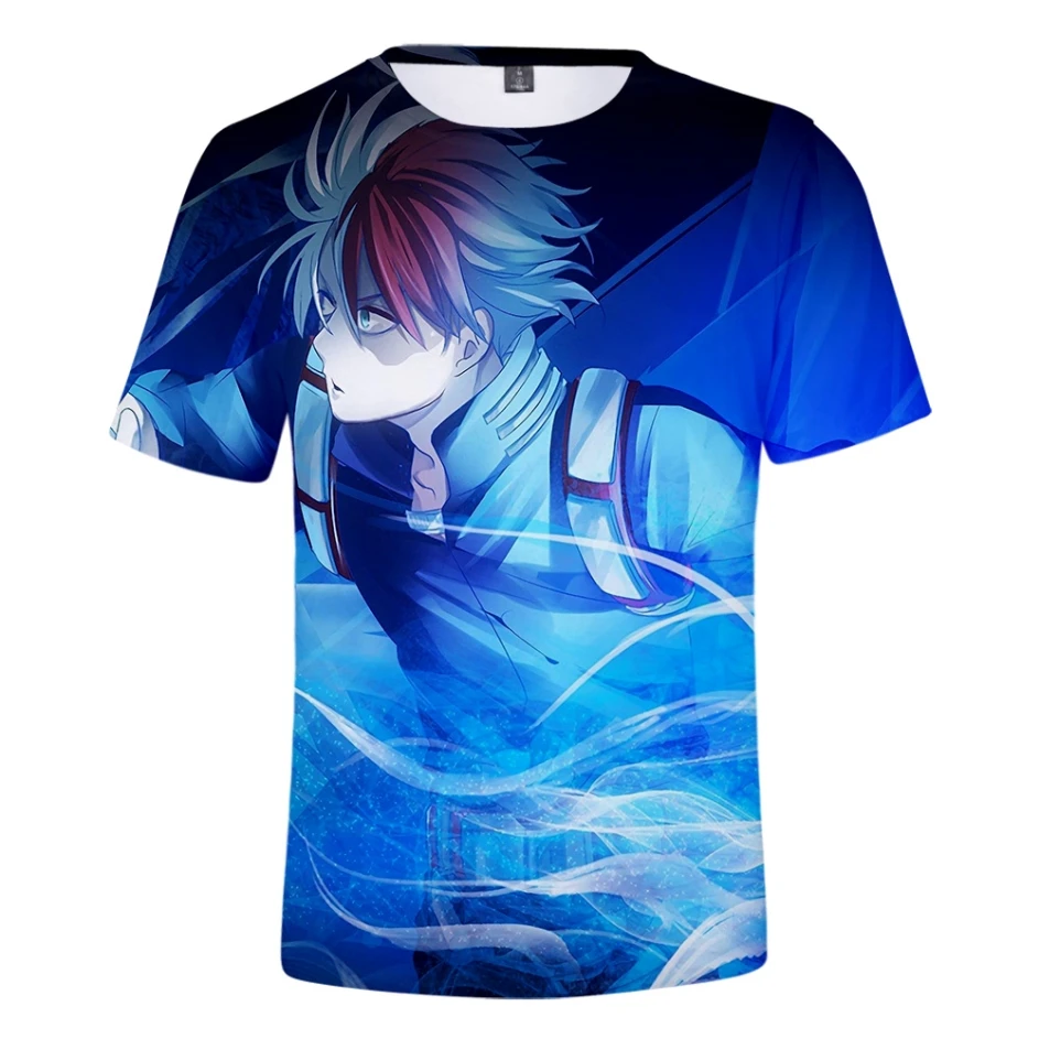 2021 Hot Sale Anime My Hero Academia 3d Printed T-shirt Unisex Fashion Harajuku Short Sleeve Round Neck Streetwear Oversize Tops | Мужская