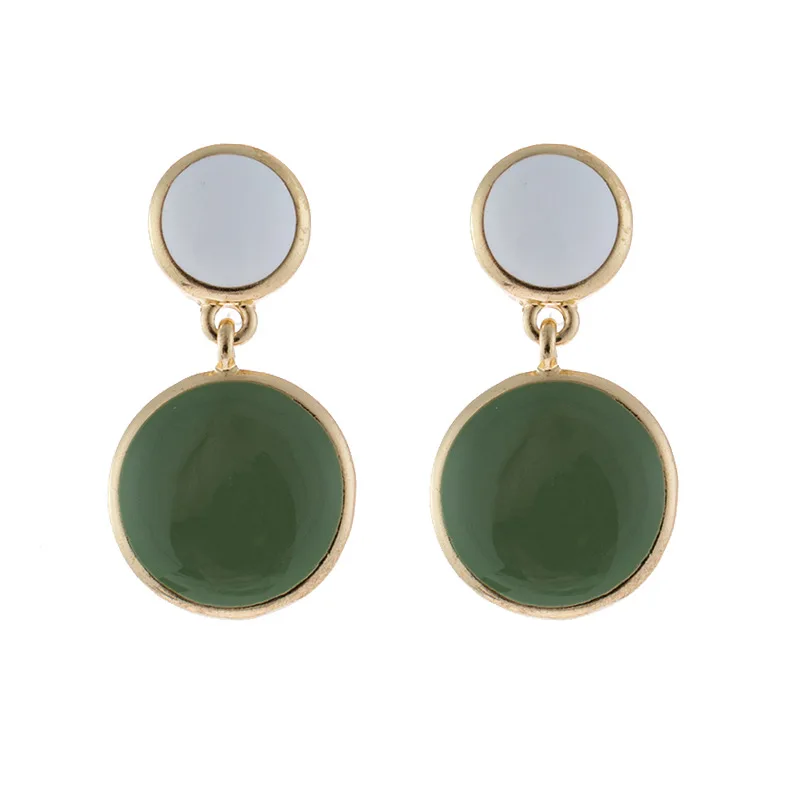 

Geometric Shape Earrings Dripping Oil Color Matching Earrings Japanese and Korean Ladies Street Style Earrings Women