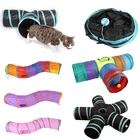 Складной туннель для кошек с 2345 отверстиями для кошек, веселая интерактивная игрушка для кошек, скучные игрушки для кошек с отверстиями котенок кролик