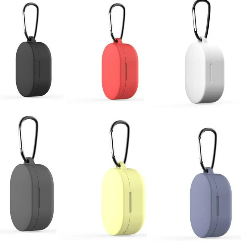 

Силиконовый защитный чехол для наушников AirDots, футляр для наушников Xiaomi Airdots, беспроводные наушники с пряжкой от потери