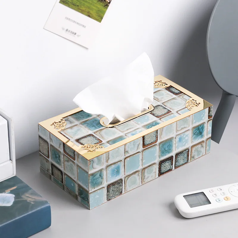 Прямоугольная мраморная коробка для салфеток лица держатель бумажный диспенсер