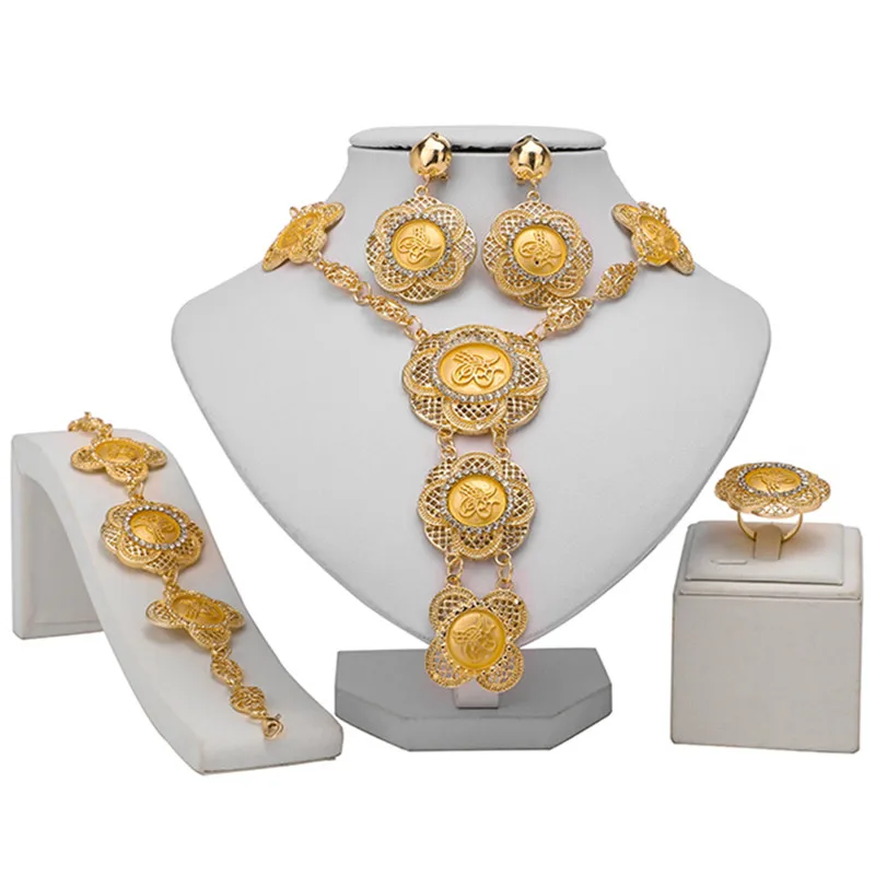 

ZuoDi Exquisite Dubai gold designer Jewelry Set Nigeria woman wedding accessories jewelry set Fashion African Beads Jewelry Set